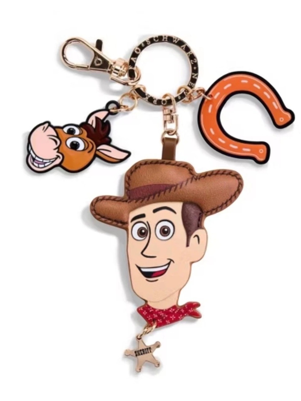 FAO Schwarz Disney Pixar Toy Story Woody Bag Charm Brown & Orange